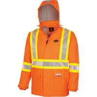5884 Flash-Gard&reg; FR/Arc-Rated Waterproof Jacket with Hood, Small, High Visibility Orange, 51 cal/cm² Nassau Supply