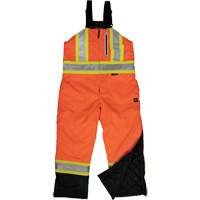 Ripstop Insulated Safety Bib Overall, Polyester, X-Small, High Visibility Orange Nassau Supply
