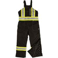 Ripstop Insulated Safety Bib Overall, Polyester, X-Small, Black Nassau Supply
