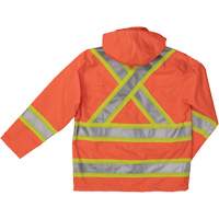 Manteau de s&eacute;curit&eacute; imperm&eacute;able en tissu ind&eacute;chirable Ripstop, Polyester, T-petit, Orange haute visibilit&eacute; Nassau Supply