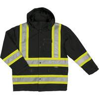 Manteau de s&eacute;curit&eacute; imperm&eacute;able en tissu ind&eacute;chirable Ripstop, Polyester, T-petit, Noir Nassau Supply