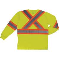 T-shirt de s&eacute;curit&eacute; &agrave; manches longues, Coton, T-petit, Jaune lime haute visibilit&eacute; Nassau Supply