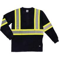 Long Sleeve Safety T-Shirt, Cotton, X-Small, Black SHJ005 | Nassau Supply