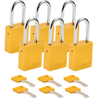 Lockout Padlock, Safety Padlock, Keyed Different, Aluminum, 1-1/2" Width Nassau Supply