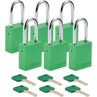 Lockout Padlock, Safety Padlock, Keyed Different, Aluminum, 1-1/2" Width Nassau Supply