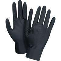 Gants d'examen de poids lourd &agrave; prise tactile, Petit, Nitrile, 8 mils, Sans poudre, Noir Nassau Supply