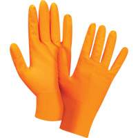 Gants d'examen de poids lourd &agrave; prise tactile, Petit, Nitrile, 8 mils, Sans poudre, Orange Nassau Supply