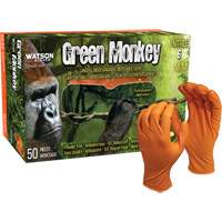 Green Monkey™ Disposable Gloves, Small, Nitrile, 6-mil, Powder-Free, Orange SHJ869 | Nassau Supply