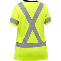 Chemise &agrave; manches courtes et X au dos Bisley pour femmes, Poly-coton, Petit, Jaune lime haute visibilit&eacute; Nassau Supply