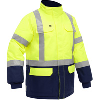 Bisley&reg; X-Back Extreme Cold Jacket with Navy Bottom, Polyester, High Visibility Lime-Yellow, Small Nassau Supply