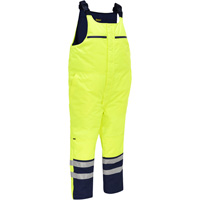 Bisley&reg; Extreme Cold Bib Overall, Polyester, Small, High Visibility Lime-Yellow Nassau Supply