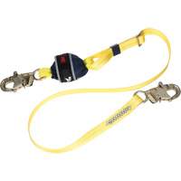 Adjustable Web Shock-Absorbing Lanyard, 6', Snap Hook Center, Snap Hook Leg Ends, Polyester Nassau Supply