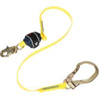 Coated Web Shock-Absorbing Lanyard, 6', Rebar Hook Center, Snap Hook Leg Ends Nassau Supply
