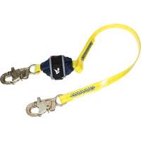 Coated Web Shock-Absorbing Lanyard, 4', Snap Hook Center, Snap Hook Leg Ends Nassau Supply