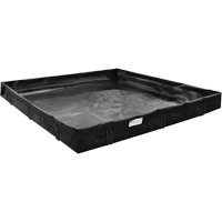 Berme de confinement des d&eacute;versements, Capacit&eacute; 179 gal. US, 6' la x 4' lo x 1" h, Support en L Nassau Supply