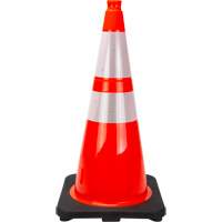 Premium Traffic Cone, 28", Orange, 4" & 6" Reflective Collar(s) Nassau Supply