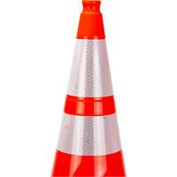Premium Traffic Cone, 28", Orange, 4" & 6" Reflective Collar(s) Nassau Supply