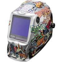 VIKING 3350 Hot Rodders Welding Helmet, 3.74" L x 3.34" W View Area, 5 - 13 Shade Range Nassau Supply