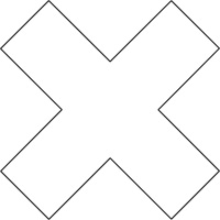 Formes pour le marquage des planchers, Croix, 9,5" lo x 3,5" la, Blanc, Vinyle Nassau Supply