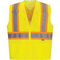 Veste de s&eacute;curit&eacute; &agrave; bandes contrastantes, Jaune lime haute visibilit&eacute;, Petit, Polyester Nassau Supply