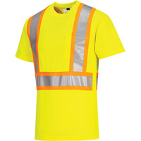 T-shirt de s&eacute;curit&eacute; &agrave; bandes contrastantes, Polyester, Petit, Jaune lime haute visibilit&eacute; Nassau Supply