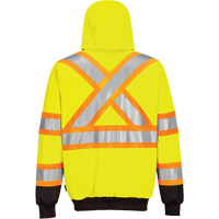 Chandail de s&eacute;curit&eacute; &agrave; capuchon avec bandes contrastantes, Petit, Noir/Jaune lime haute visibilit&eacute; Nassau Supply
