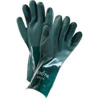 Double Dipped Green Gloves, 14" L, PVC, Cotton Jersey Inner Lining, 70-mil Nassau Supply
