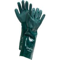 Double Dipped Green Gloves, 18" L, PVC, Cotton Jersey Inner Lining, 70-mil Nassau Supply