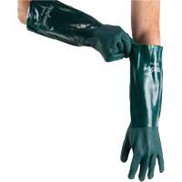 Double Dipped Green Gloves, 18" L, PVC, Cotton Jersey Inner Lining, 70-mil Nassau Supply