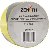 Ruban pour marquage d'all&eacute;es, 2" x 108', PVC, Noir et jaune Nassau Supply