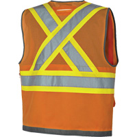 Veste de s&eacute;curit&eacute; pour arpenteur Pioneer avec fermeture &agrave; glissi&egrave;re et dos en maille, Orange haute visibilit&eacute;, Petit, Polyester Nassau Supply