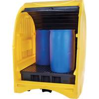 4-Drum Hard Cover Spill Pallet, 68.11" L x 61.61" W x 83.07" H, 1433 lbs. Load Capacity Nassau Supply