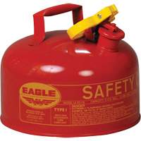 Bidon de s&eacute;curit&eacute; pour les produits inflammables, Type I, Acier galvanis&eacute;, 2 gal. US, Rouge, Homologu&eacute; FM/List&eacute; UL/ULC Nassau Supply