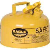 Bidon de s&eacute;curit&eacute; pour le diesel, Type I, Acier galvanis&eacute;, 2 gal. US, Jaune, Homologu&eacute; FM/List&eacute; UL/ULC Nassau Supply