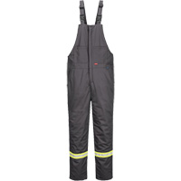 Bizflame&reg; 88/12 Insulated Bib Pants, Cotton/Nylon, Small, Grey Nassau Supply