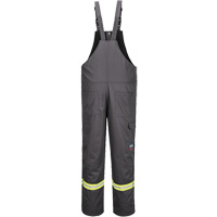 Bizflame&reg; 88/12 Insulated Bib Pants, Cotton/Nylon, Small, Grey Nassau Supply