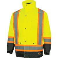 Parka de s&eacute;curit&eacute; d'hiver imperm&eacute;able 7-en-1 5057 Pioneer Yukon, Polyester, Noir/Jaune lime haute visibilit&eacute;, T-petit Nassau Supply