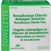 BZK Benzalkonium Chloride Towelette, Towelette, Antiseptic Nassau Supply