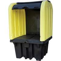 Yellow Roll Top Hardcover Spill Pallet, 65" L x 65" W x 101" H, 5000 lbs. Load Capacity Nassau Supply