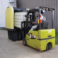 Yellow Roll Top Hardcover Spill Pallet, 65" L x 65" W x 101" H, 5000 lbs. Load Capacity Nassau Supply