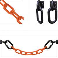 Ensemble de barri&egrave;re &agrave; chaîne magn&eacute;tique pour l'entrep&ocirc;t, Orange, Maillon de 2", 15' de long Nassau Supply