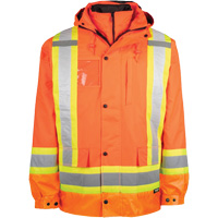 High-Visibility 7-in-1 Jacket, Polyester, High Visibility Orange, X-Small Nassau Supply