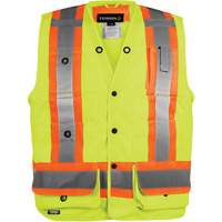 Veste haute visibilit&eacute; pour arpenteur, Orange haute visibilit&eacute;, Petit, Polyester Nassau Supply