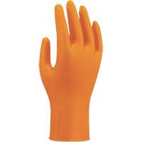 709HVO High-Visibility Disposable Gloves, 7/Small, Nitrile, 8-mil, Powder-Free, Orange Nassau Supply