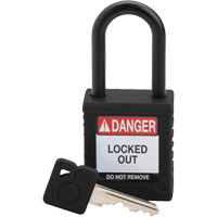 Velocity Safety Lockout Padlock, Safety Padlock, Keyed Different, Nylon, 1-1/2" Width Nassau Supply