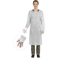 Blouse CoverMe avec passe-pouces, Taille unique, Blanc, Poly&eacute;thyl&egrave;ne Nassau Supply