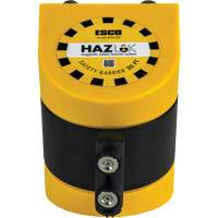 Syst&egrave;me de barri&egrave;re de s&eacute;curit&eacute; HAZLOK, Plastique, Fixation magn&eacute;tique, 30', Ruban Noir et jaune Nassau Supply