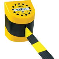 Syst&egrave;me de barri&egrave;re de s&eacute;curit&eacute; HAZLOK, Plastique, Fixation magn&eacute;tique, 30', Ruban Noir et jaune Nassau Supply