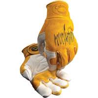 Gants de soudeur TIG/MIG de premi&egrave;re qualit&eacute; Caiman avec fermeture &agrave; boucles & crochets, Cuir de vache refendu, Taille Moyen Nassau Supply