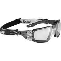 RUSH+ 2.0 XP Small Safety Glasses with Black & Grey Frame, Clear Lens, Anti-Fog/Anti-Scratch, ANSI Z87+ Nassau Supply